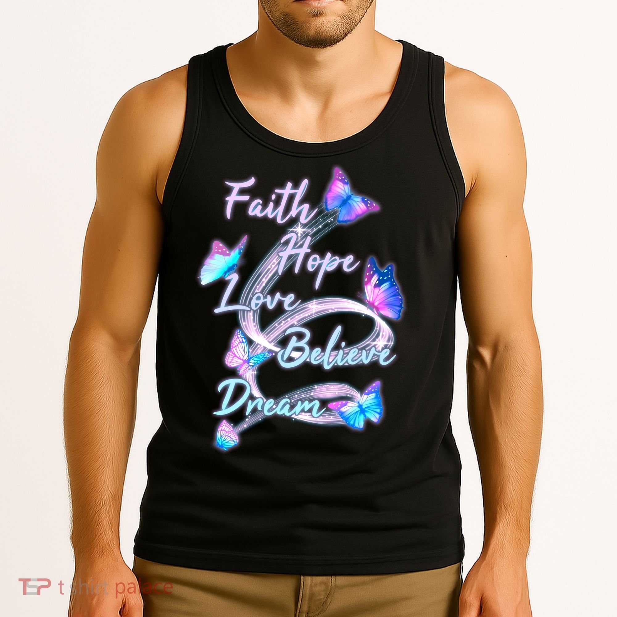 Faith Hope Love Believe Dream - Butterflies Tank Top