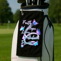 Faith Hope Love Believe Dream - Butterflies Golf Towel thumb 2