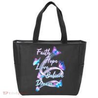 Faith Hope Love Believe Dream - Butterflies Tote Bag thumb 0