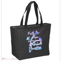 Faith Hope Love Believe Dream - Butterflies Tote Bag thumb 2