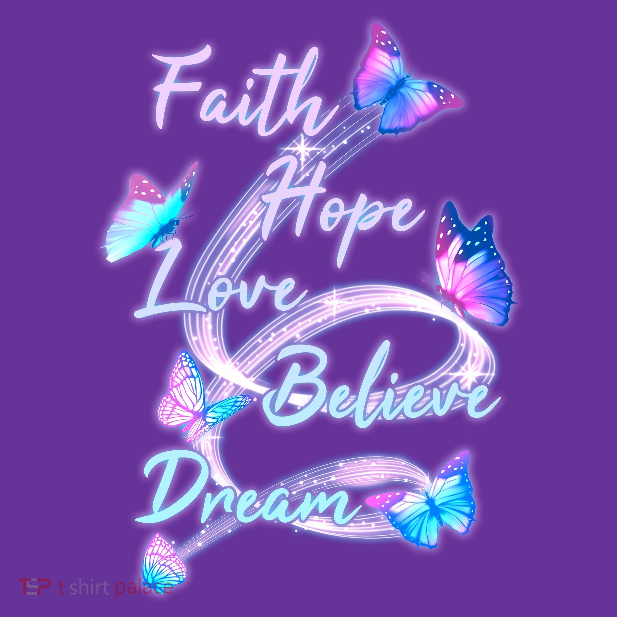 Faith Hope Love Believe Dream - Butterflies Baby Bodysuit