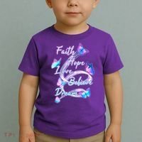 Faith Hope Love Believe Dream - Butterflies Toddler T-Shirt thumb 2