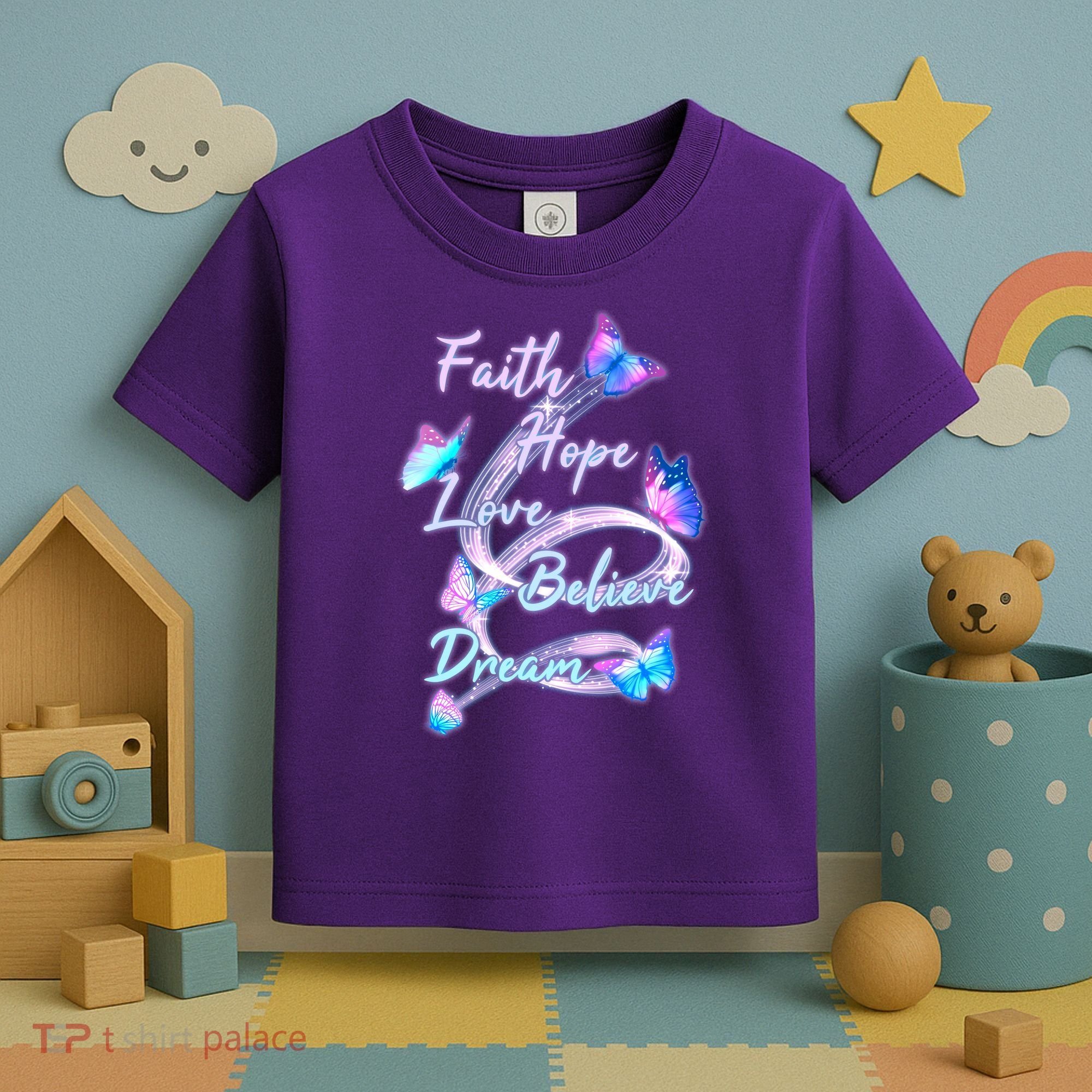 Faith Hope Love Believe Dream - Butterflies Toddler T-Shirt