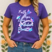 Faith Hope Love Believe Dream - Butterflies Women's T-Shirt thumb 2