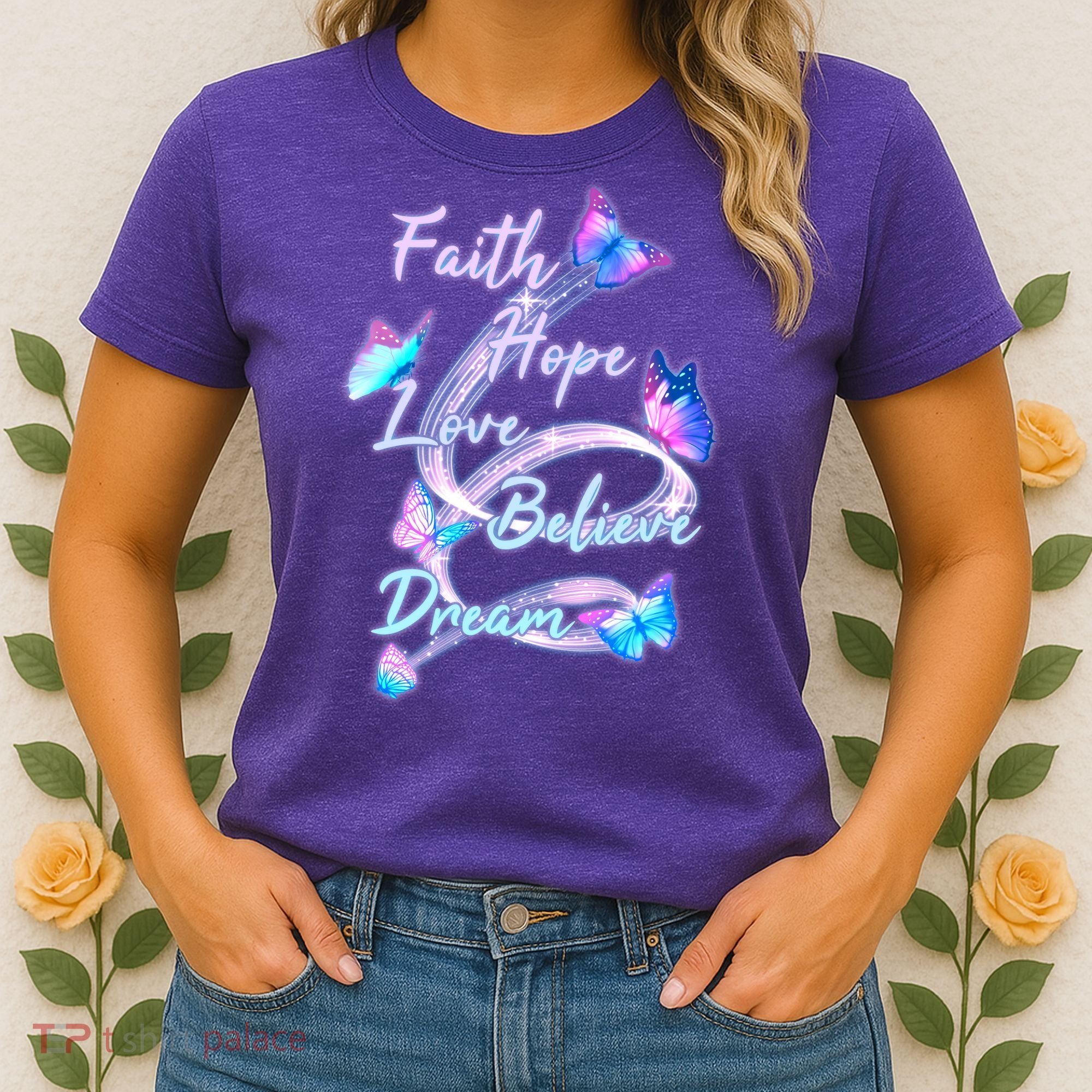 Faith Hope Love Believe Dream - Butterflies Women's T-Shirt