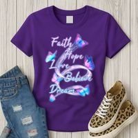 Faith Hope Love Believe Dream - Butterflies Women's T-Shirt thumb 3
