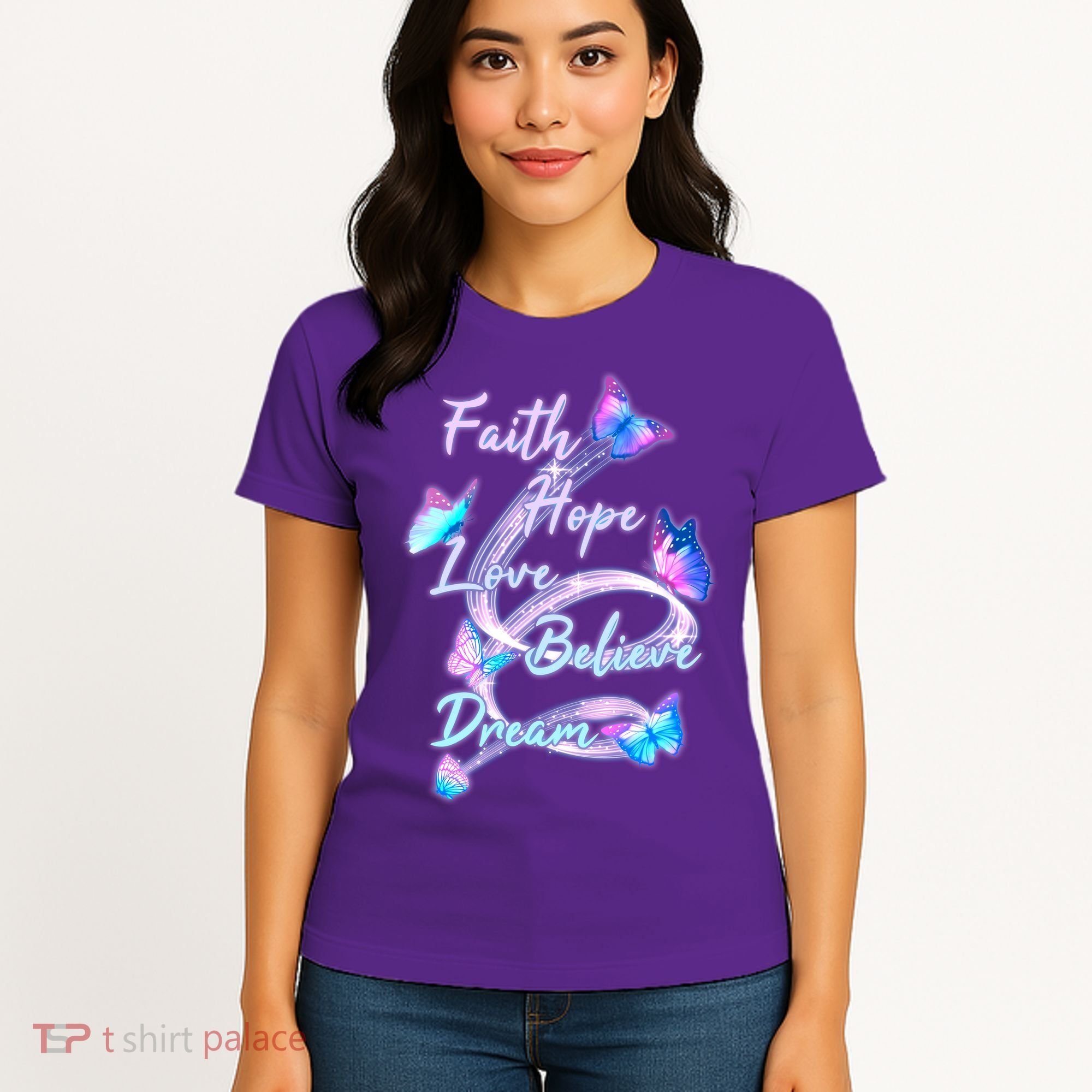 Faith Hope Love Believe Dream - Butterflies Women's T-Shirt