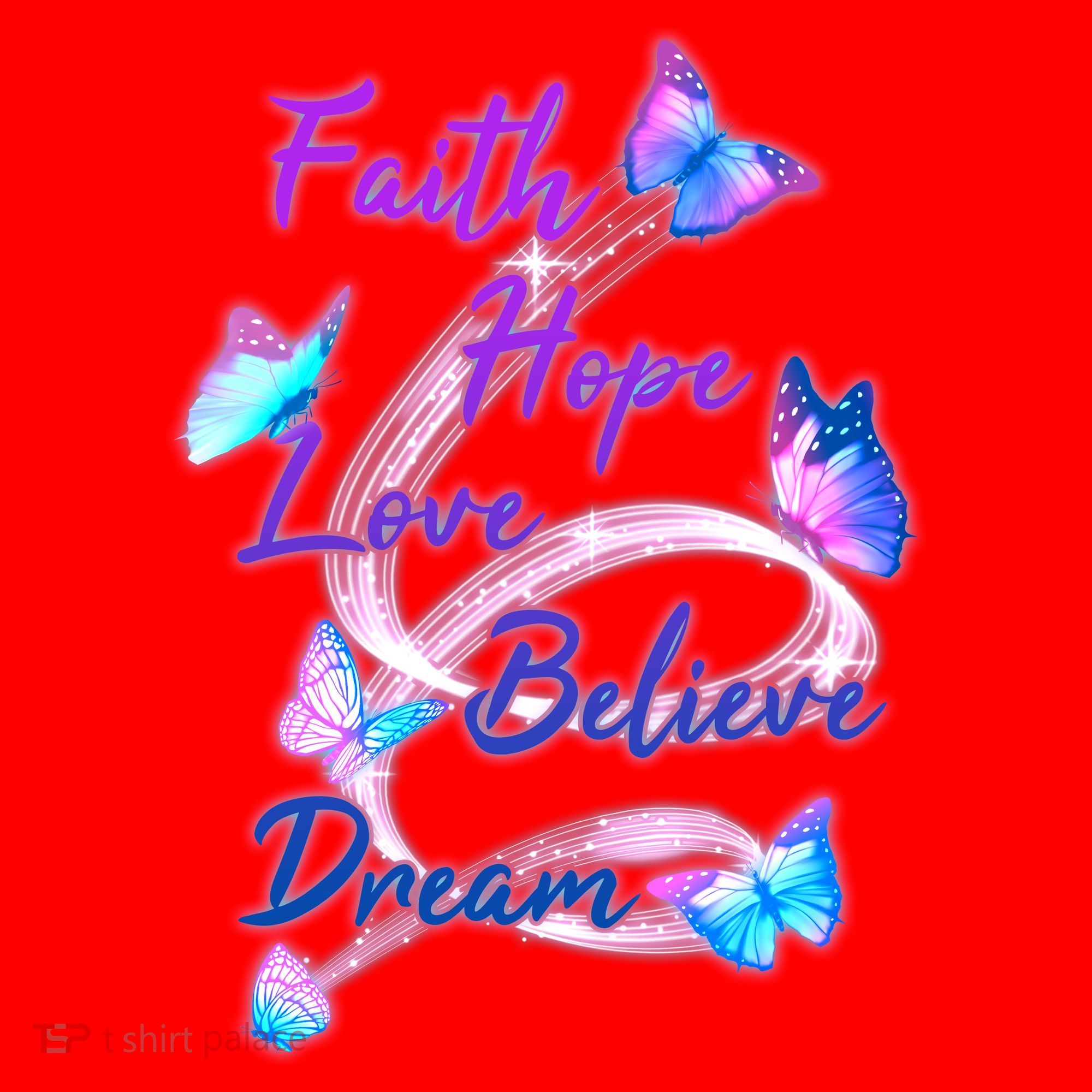 Faith Hope Love Believe Dream - Butterflies Santa Hat