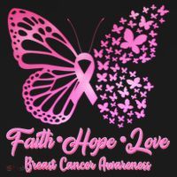 Faith Hope Love Breast Cancer Awareness Butterflies T-Shirt thumb 7