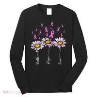 Faith Hope Love Breast Cancer Awareness Floral Long Sleeve Shirt thumb 0
