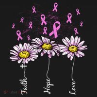 Faith Hope Love Breast Cancer Awareness Floral Sweatshirt thumb 3