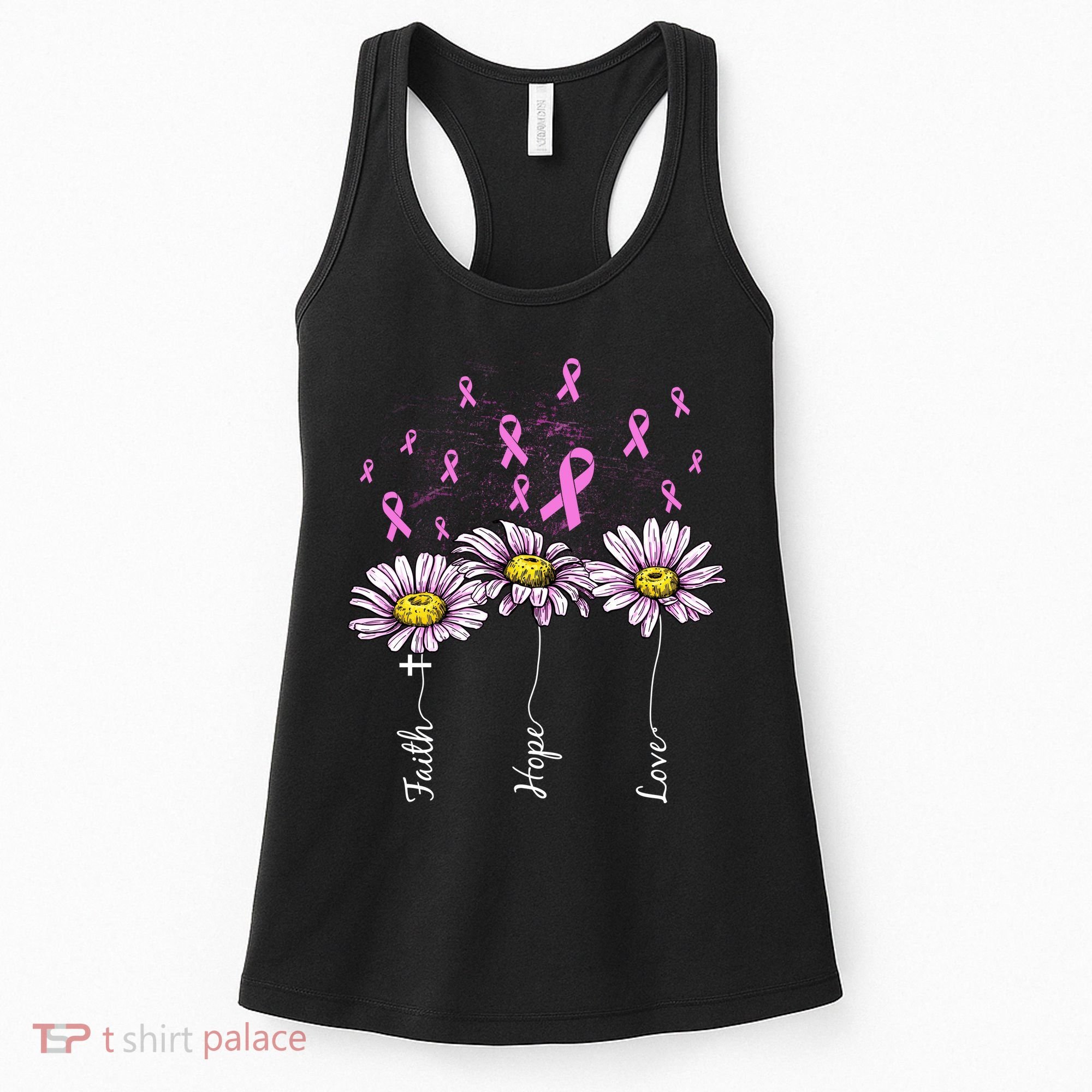 Faith Hope Love Breast Cancer Awareness Floral Women's Tank Top