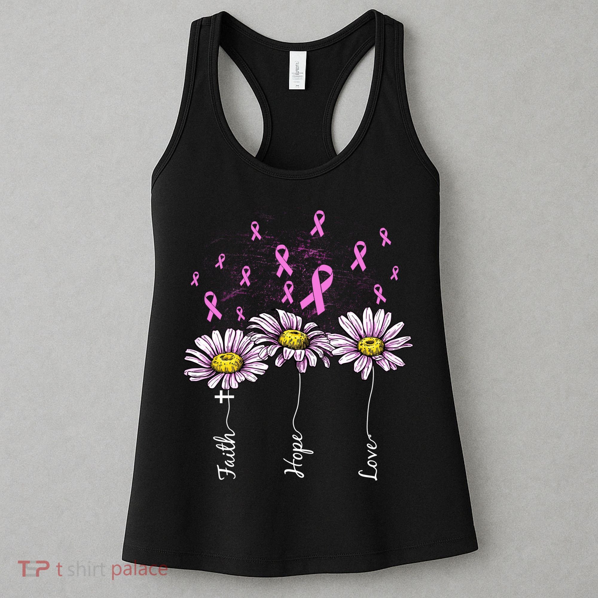 Faith Hope Love Breast Cancer Awareness Floral Women's Tank Top