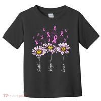 Faith Hope Love Breast Cancer Awareness Floral Toddler T-Shirt thumb 0