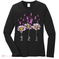 Faith Hope Love Breast Cancer Awareness Floral Women's Long Sleeve Shirt thumb 0