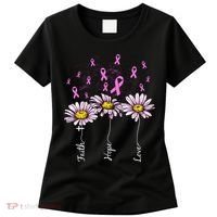 Faith Hope Love Breast Cancer Awareness Floral Women's T-Shirt thumb 0