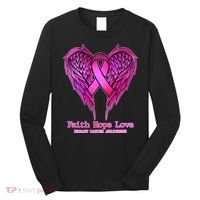 Faith Hope Love Breast Cancer Awareness Galaxy Wings Long Sleeve Shirt thumb 0