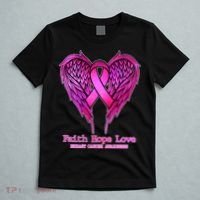 Faith Hope Love Breast Cancer Awareness Galaxy Wings T-Shirt thumb 5