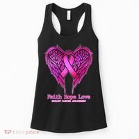 Faith Hope Love Breast Cancer Awareness Galaxy Wings Women's Tank Top thumb 0