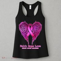 Faith Hope Love Breast Cancer Awareness Galaxy Wings Women's Tank Top thumb 3