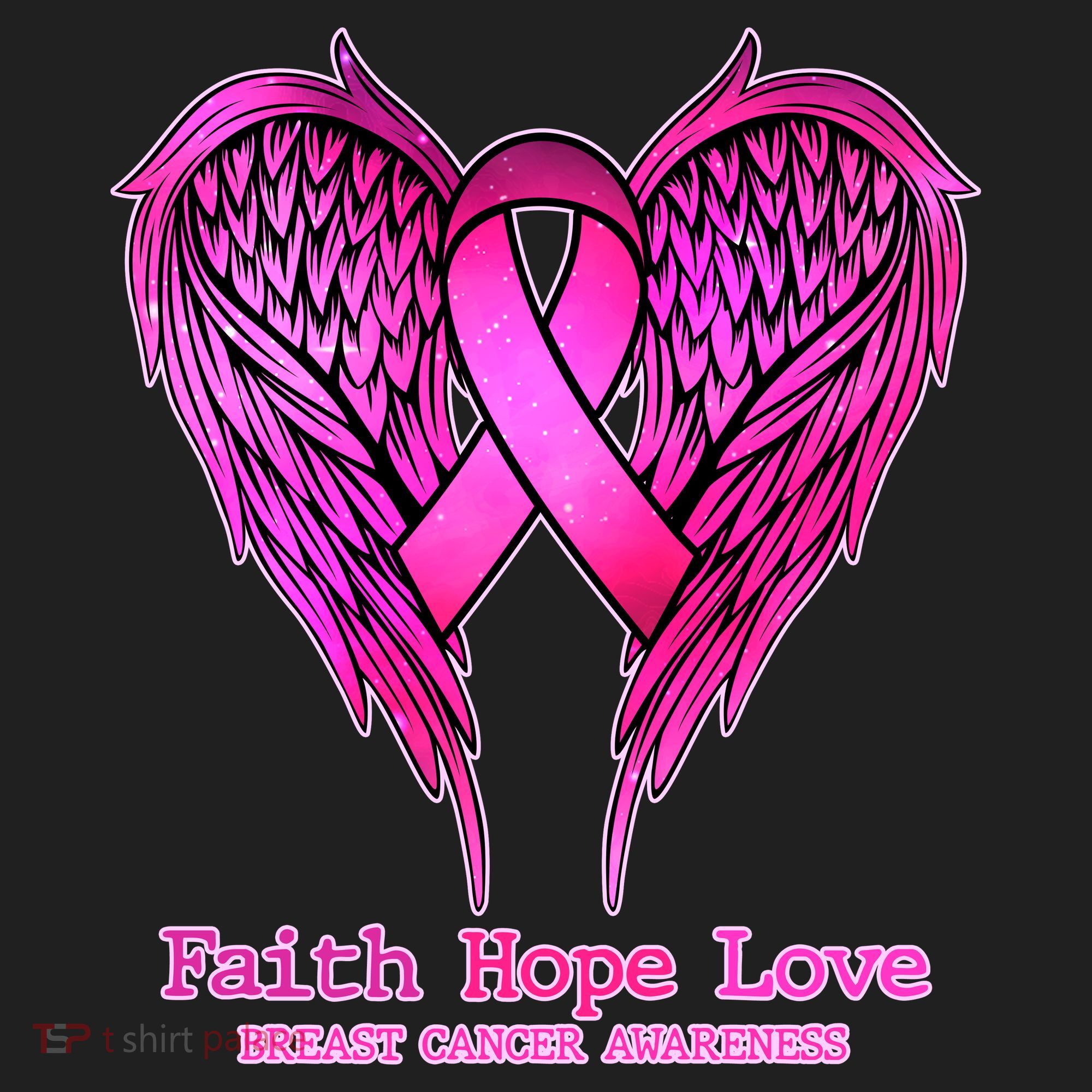Faith Hope Love Breast Cancer Awareness Galaxy Wings Hat