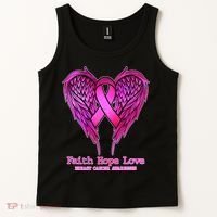 Faith Hope Love Breast Cancer Awareness Galaxy Wings Tank Top thumb 2