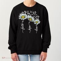 Faith Hope Love Butterflies Daisies Religious Women's Sweatshirt thumb 0