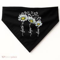 Faith Hope Love Butterflies Daisies Religious USA-Made Doggie Bandana thumb 0