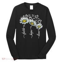 Faith Hope Love Butterflies Daisies Religious Long Sleeve Shirt thumb 0