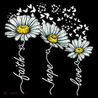 Faith Hope Love Butterflies Daisies Religious Coaster thumb 2