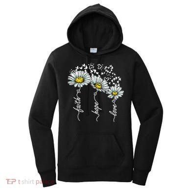 Faith Hope Love Butterflies Daisies Religious Women's Hoodie