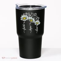 Faith Hope Love Butterflies Daisies Religious Tumbler thumb 0