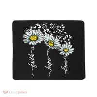 Faith Hope Love Butterflies Daisies Religious Mousepad thumb 0