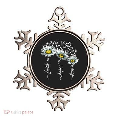 Faith Hope Love Butterflies Daisies Religious Ornament