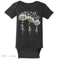 Faith Hope Love Butterflies Daisies Religious Baby Bodysuit thumb 0