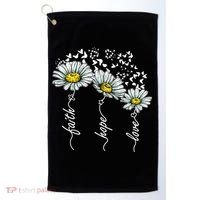 Faith Hope Love Butterflies Daisies Religious Golf Towel thumb 0