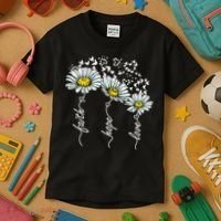 Faith Hope Love Butterflies Daisies Religious Kids T-Shirt thumb 3