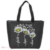 Faith Hope Love Butterflies Daisies Religious Tote Bag thumb 0