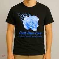 Faith Hope Love Colon Cancer Awareness T-Shirt thumb 3