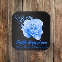 Faith Hope Love Colon Cancer Awareness Coaster thumb 0