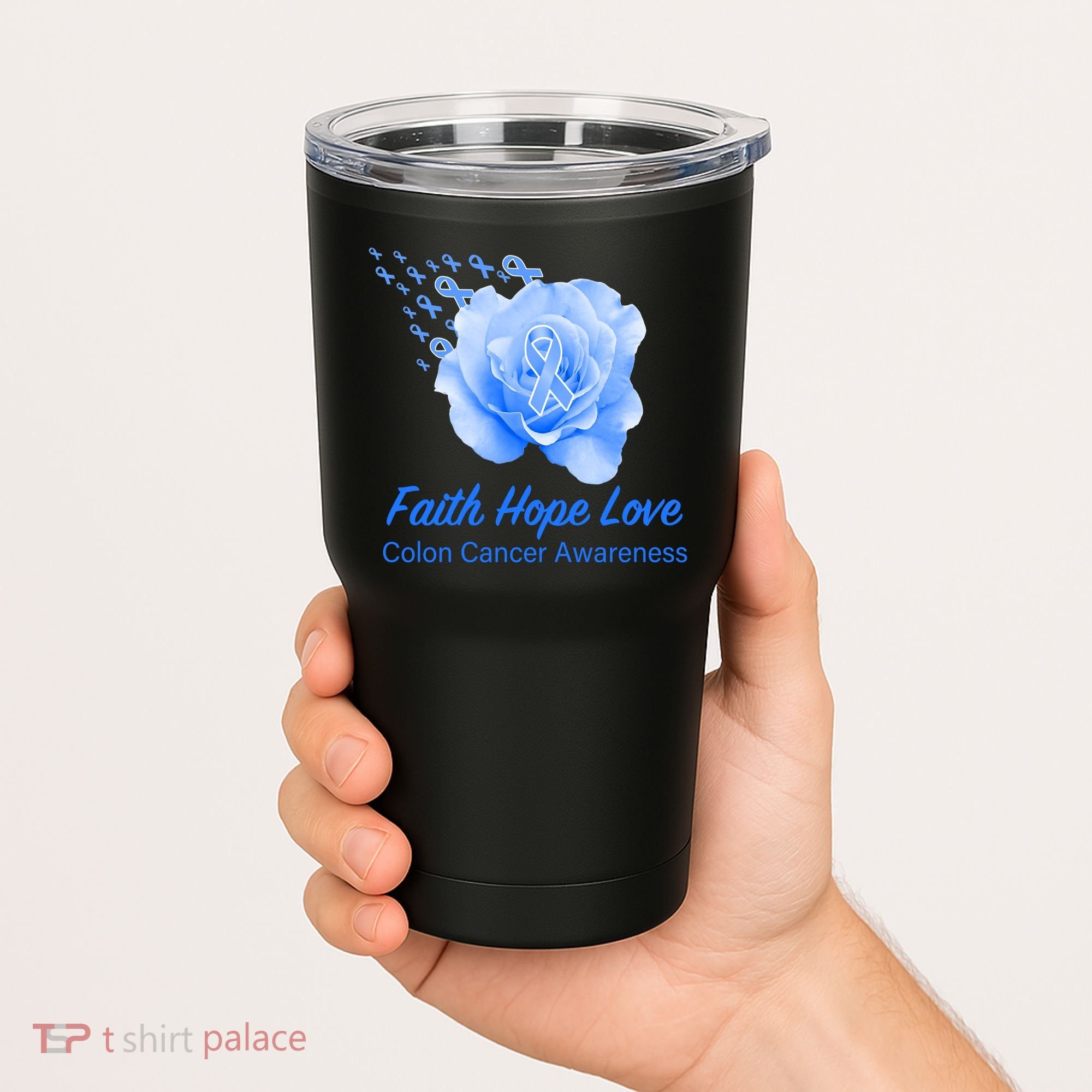 Faith Hope Love Colon Cancer Awareness Tumbler