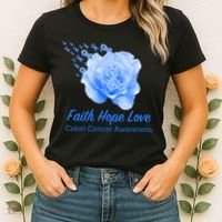 Faith Hope Love Colon Cancer Awareness Women's T-Shirt thumb 2