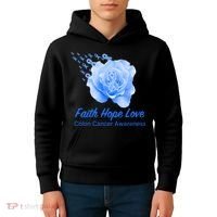 Faith Hope Love Colon Cancer Awareness Kids Hoodie thumb 4