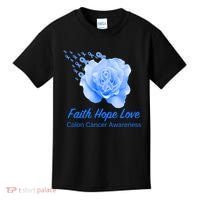 Faith Hope Love Colon Cancer Awareness Kids T-Shirt thumb 0