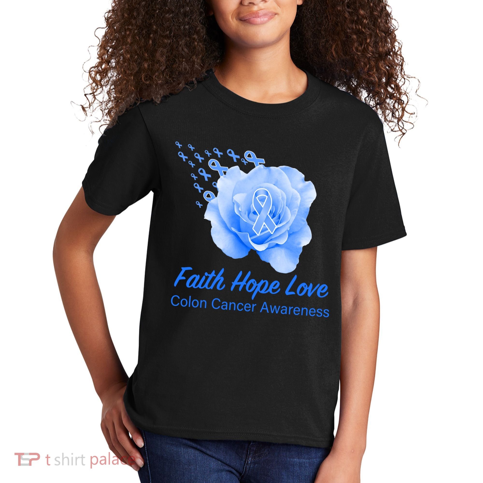 Faith Hope Love Colon Cancer Awareness Kids T-Shirt