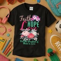 Faith Hope Love Greatest Of Them All Is Love Kids T-Shirt thumb 3
