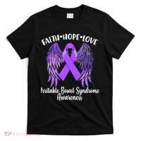 Faith Hope Love Irritable Bowel Syndrome Galaxy Angel Wings T-Shirt thumb 0