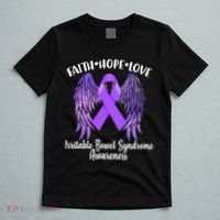 Faith Hope Love Irritable Bowel Syndrome Galaxy Angel Wings T-Shirt thumb 5