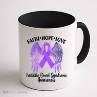 Faith Hope Love Irritable Bowel Syndrome Galaxy Angel Wings Coffee Mug thumb 1