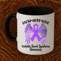 Faith Hope Love Irritable Bowel Syndrome Galaxy Angel Wings Coffee Mug thumb 2